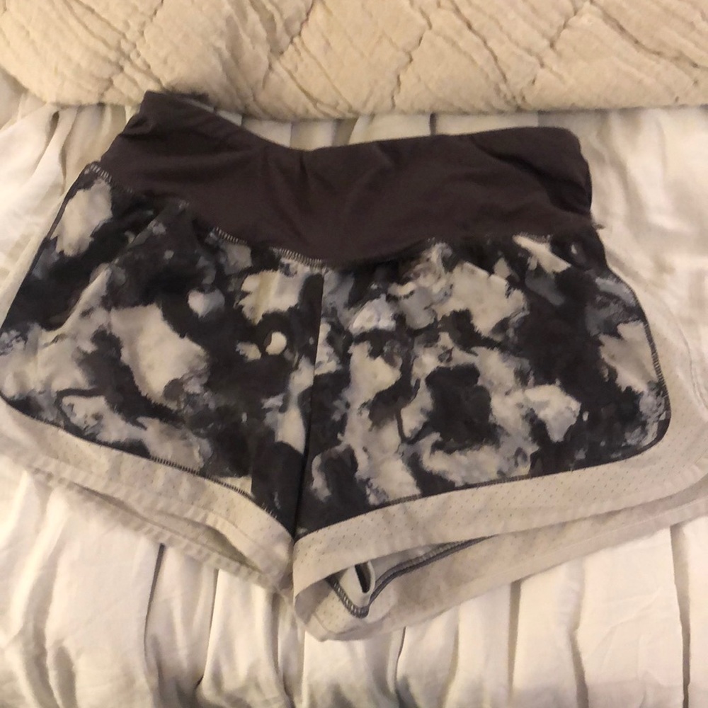Patterned athletic shorts- high waisted